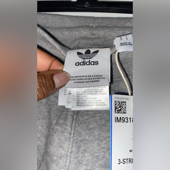 Men Adidas Grey Stripe Sweatpants - Picture 2 of 9